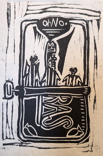 'Oh No!' Print from a LE print run by JD The Printmaker